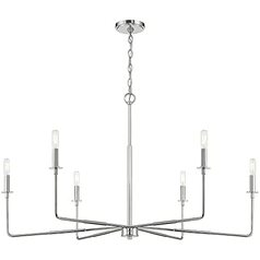Salerno 42-Inch Chandelier in Polished Nickel by Savoy House