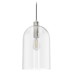 Hunter Fan Company Lochemeade Brushed Nickel Mini-Pendant Light with Bowl / Dome Shade