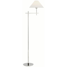 Visual Comfort Signature Collection Hackney Polished Nickel Floor Lamp with Coolie Shade