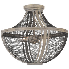 Quoizel Lighting Hallie Distressed Grey Wood Semi-Flushmount Light
