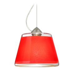 Besa Lighting Pica Satin Nickel Pendant Light with Empire Shade