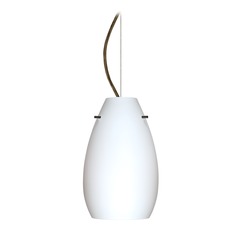 Besa Lighting Pera Bronze LED Mini-Pendant Light with Oblong Shade