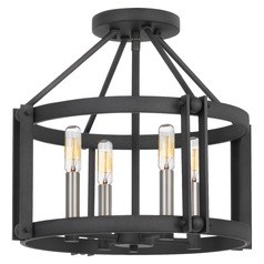 Victor Mottled Black Semi-Flush by Quoizel Lighting