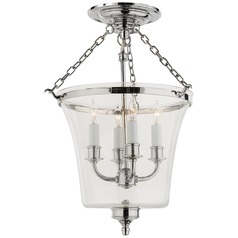 E.F. Chapman Sussex Semi-Flush Bell Jar in Nickel by Visual Comfort Signature