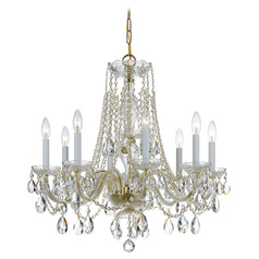 Crystorama Lighting Traditional Crystal Polished Brass Crystal Chandelier