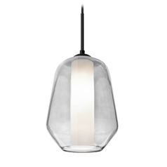 Besa Lighting Link Black Mini-Pendant Light with Bowl / Dome Shade