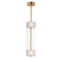 Elysian 2-Light LED Mini Pendant in Natural Aged Brass by ET2 Lighting