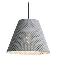 Maxim Lighting Woven Gray & Black Pendant Light with Empire Shade