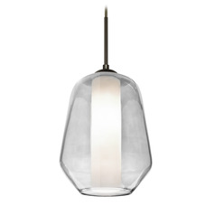 Besa Lighting Link Bronze Mini-Pendant Light with Bowl / Dome Shade