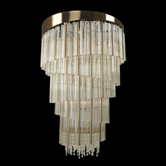 Allegri Crystal Espirali Brushed Champagne Gold Pendant Light