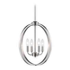 Colson 4-Light Chandelier in Pewter by Golden Lighting