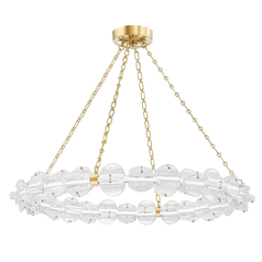 Lindley 38-Inch LED Pendant in Aged Brass by Hudson Valley Lighting