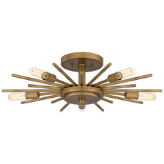 Quoizel Lighting Quoizel Semi-Flush Mount Weathered Brass Semi-Flushmount Light