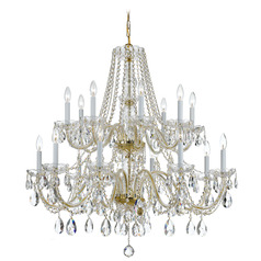 Crystorama Lighting Traditional Crystal Polished Brass Crystal Chandelier