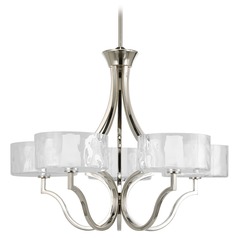 Caress 27-Inch Chandelier in Polished Nickel by Progress Lighting
