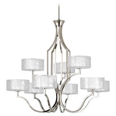 Caress 36.63-Inch Chandelier in Polished Nickel by Progress Lighting