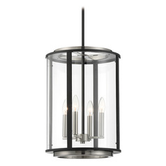 Tambouro 13-Inch Lantern in Black & Satin Nickel by Eurofase Lighting