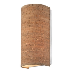 Cork Wall Sconce with Cylinder Shade
