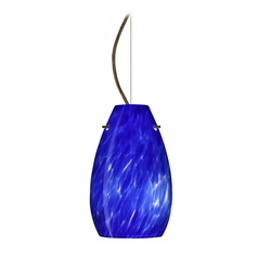 Besa Lighting Pera Bronze LED Mini-Pendant Light with Oblong Shade