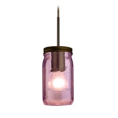 Canning Jar Light Mini-Pendant Purple Glass Bronze