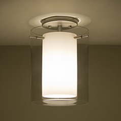 Besa Lighting Pahu Satin Nickel Semi-Flushmount Light