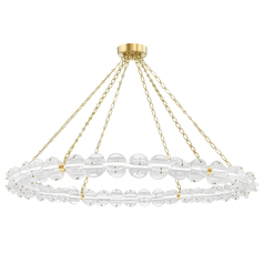 Lindley 55-Inch LED Pendant in Aged Brass by Hudson Valley Lighting