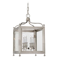 J. Randall Powers Greggory Small Lantern in Nickel by Visual Comfort Signature