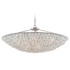 Currey and Company Bunny Williams Silver Pendant Light with Bowl / Dome Shade