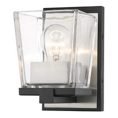 Bleeker Street Matte Black & Brushed Nickel Sconce by Z-Lite