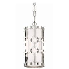 Crystorama Lighting Jennings Polished Nickel Mini-Pendant Light with Cylindrical Shade