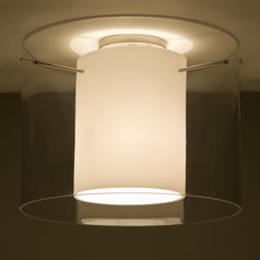Besa Lighting Pahu Satin Nickel Semi-Flushmount Light