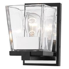 Bleeker Street Matte Black & Chrome Sconce by Z-Lite