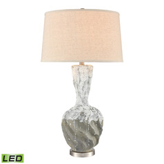 Elk Lighting Bartlet Fields White & Brushed Steel LED Table Lamp with Empire Shade