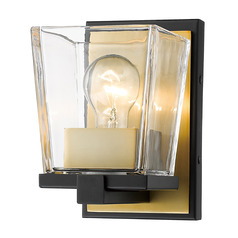 Bleeker Street Matte Black & Olde Brass Sconce by Z-Lite