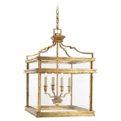 E.F. Chapman Mykonos Medium Lantern in Gilded Iron by Visual Comfort Signature