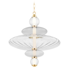 Hudson Valley Lighting Williams Aged Brass LED Pendant Light with Oblong Shade