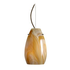 Besa Lighting Pera Bronze LED Mini-Pendant Light with Oblong Shade