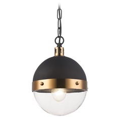 Torino Matte Black & Aged Gold Pendant by Matteo Lighting