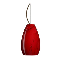 Besa Lighting Pera Bronze LED Mini-Pendant Light with Oblong Shade