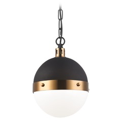 Torino Matte Black & Aged Gold Pendant by Matteo Lighting