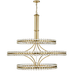 Clover 3-Tier Chandelier in Aged Brass by Crystorama Lighting