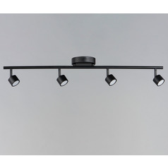 Taylor 4-Light LED Fixed Rail Track Light in Black by ET2 Lighting