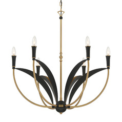 Miller 6-Light Chandelier in Brass & Sand Coal Black by Minka Lavery