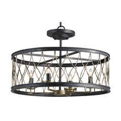 Crisscross Pendant in French Black/Pyrite Bronze by Currey & Company