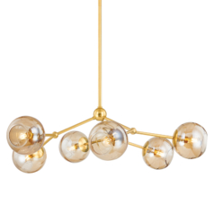 Trixie Chandelier in Aged Brass by Mitzi by Hudson Valley