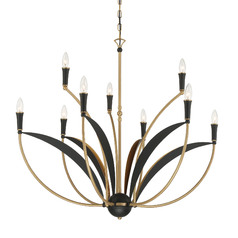 Miller 9-Light Chandelier in Brass & Sand Coal Black by Minka Lavery