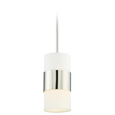 Crystorama Lighting Grayson Polished Nickel Mini-Pendant Light with Cylindrical Shade