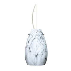 Besa Lighting Pera Satin Nickel LED Mini-Pendant Light with Oblong Shade