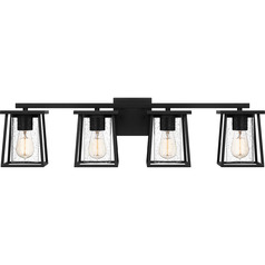 Lodge Bathroom Light in Matte Black by Quoizel Lighting
