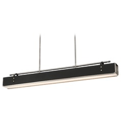 Valise Aged Nickel & Tuxedo Leather LED Island Light by Alora Lighting